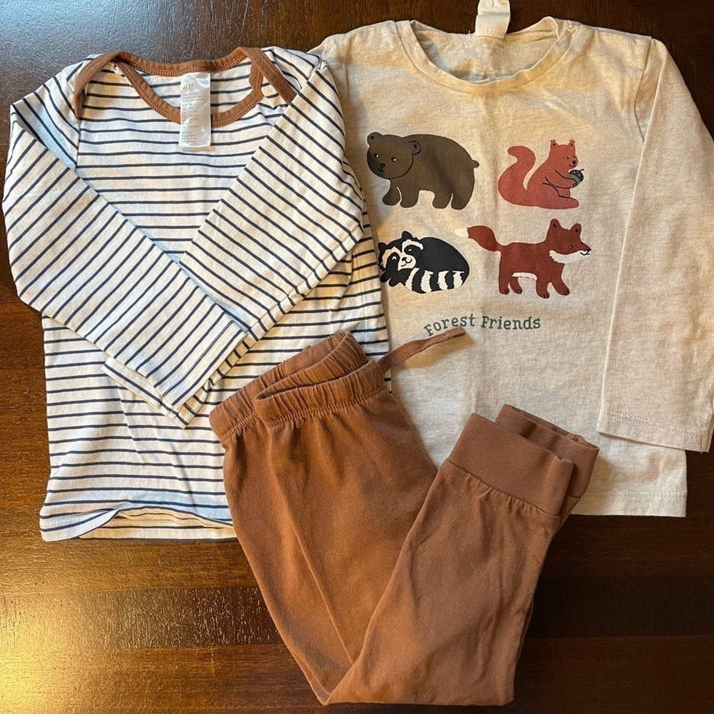 H&M | 3-piece long sleeve outfit fall themed | 18mo
